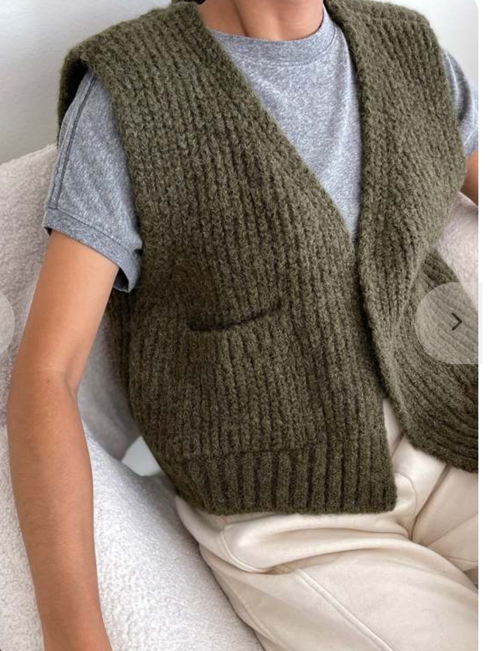 Le Bon Shoppe Grandpa Vest Alpaca Olive XS/S